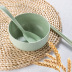Full 9 nhân dân tệ lúa mì rơm bát cơm đũa trái cây salad salad sinh viên dao kéo đặt bát mì đĩa nhựa Đồ ăn tối