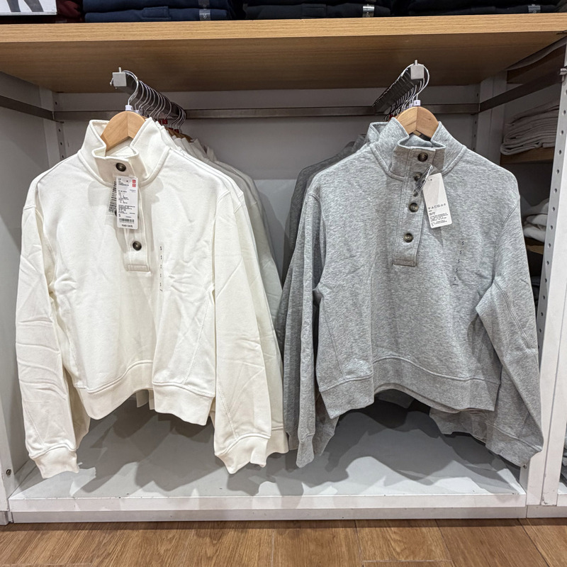 Uniqlo 487585 Women's Button-Down Sweatshirt/Sweatshirt Uniqlo 487585 Women's Button-Down Sweatshirt/Sweatshirt