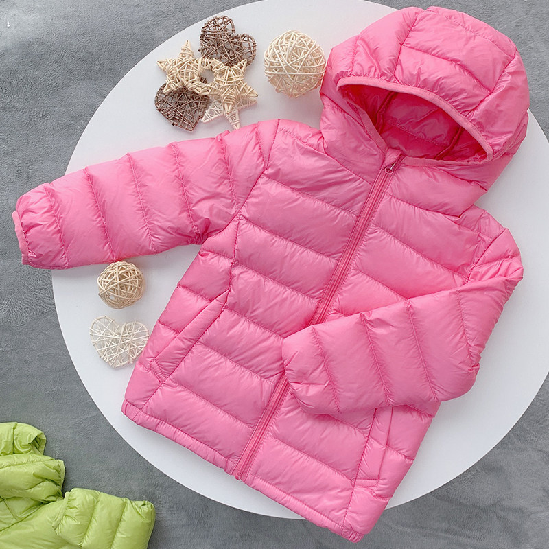 Autumn Winter Grand Tong Lianhood Light and thin down clothes Short-style CUHK Tong Boy Girl Child Light Baby Girl Light Warm Jacket