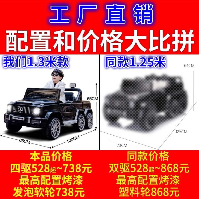 Mercedes-Benz Double-Seater Children's Electric Car Big g Four-Wheel Vehicle Baby Toy Car Adult Boys and Girls Remote Control Off-Road Vehicle