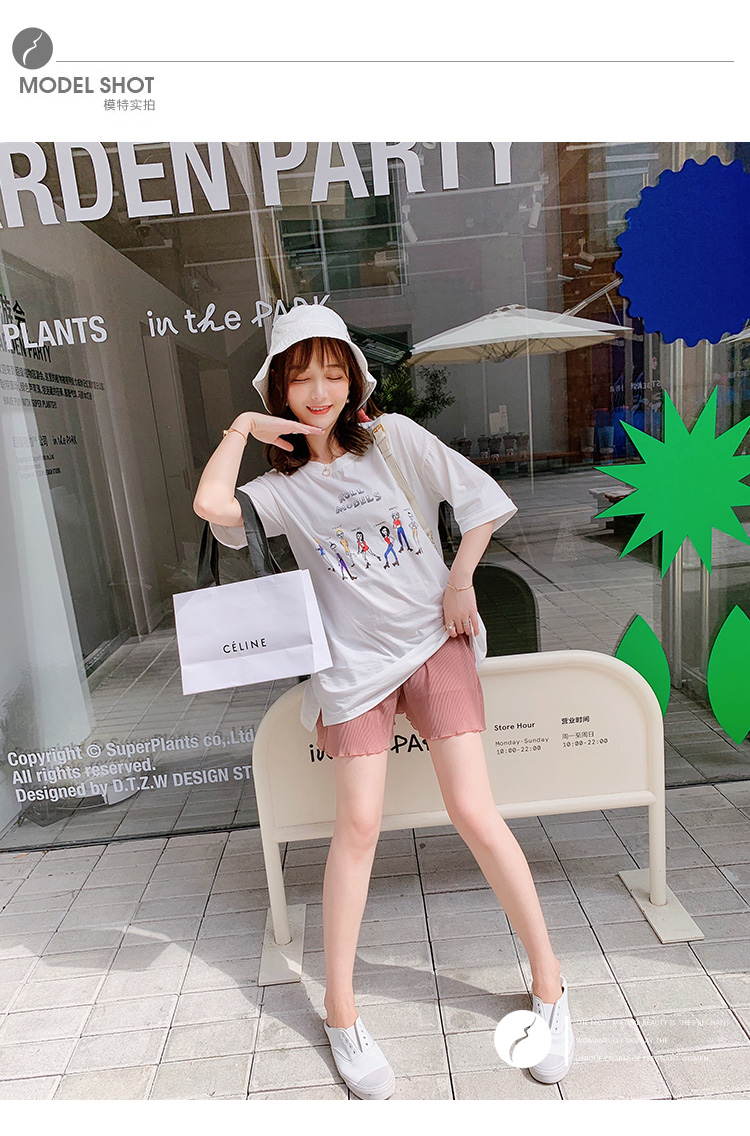 Bà bầu mùa hè quần short phần mỏng mặc mẹ thủy triều 2019 mới thời trang quần lửng nâng bụng quần size lớn cho bà bầu hè - Phụ nữ mang thai quần / quần bụng quần tây dành cho bà bầu
