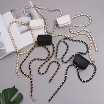 Small fragrance headset running bag 2021 spring and summer mini diamond grid chain bag women mini new trend personality protection headset leather