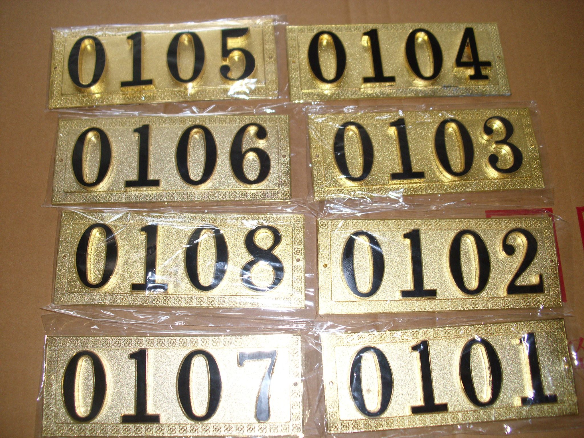 Four golden straight side doorplate number plate alloy door No. zinc alloy aluminum room number-Taobao