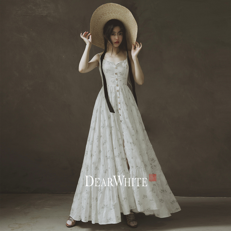 [Celebrity Style] Dear Bai Original Design "Primrose" Beach Dress with Large Skirt for Vacation Long Dress
