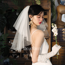 Дорогая белая головная пряжа < Облако и > оригинальный метод невесты белый суитор для свадебной фотографии маленький проп короткий наушник