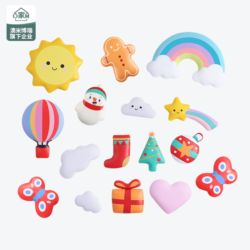 Children's Room Wall Deco Solid Wall Applique Bedside Decoration Patch Nursery School Early Teach Dress Up Star Moon Sun Self Adhesive