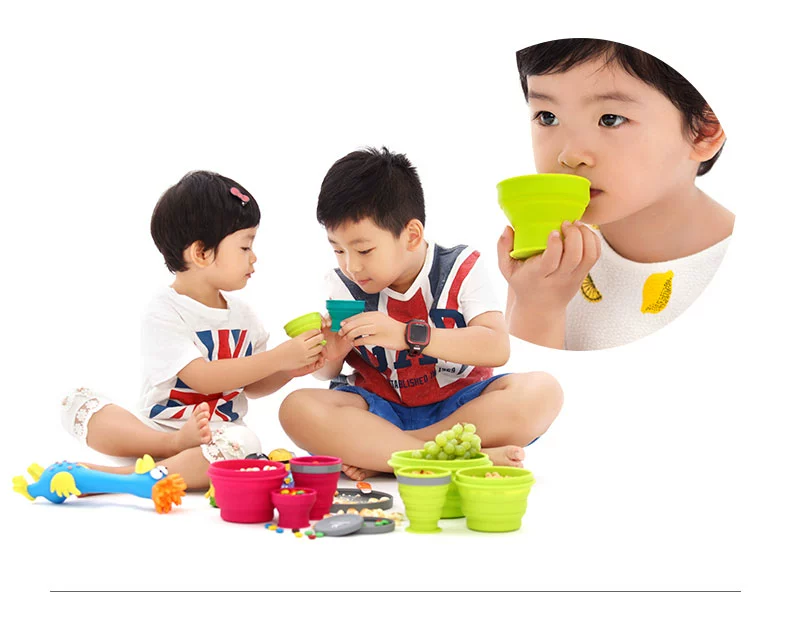 m vuông gấp silicone bát du lịch ngoài trời dã ngoại bộ đồ ăn trẻ em bé ăn trưa hộp di động kết hợp mở rộng - Hộp cơm điện sưởi ấm