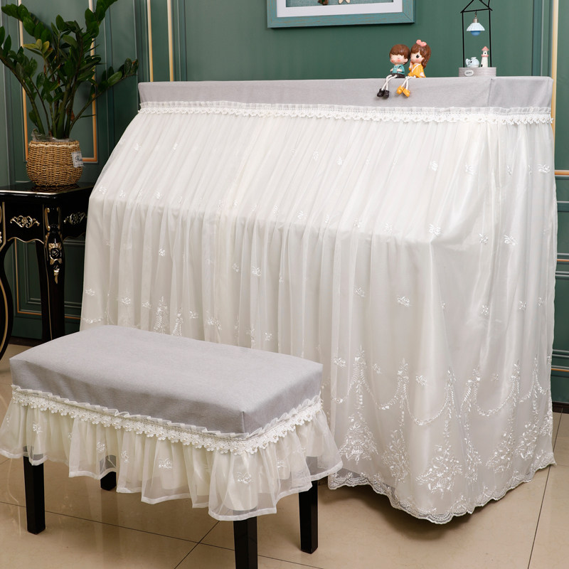 Piano Dust Cover Light Lavish Luxury Lace Full Hood Gebouchen Sets Children Piano Cover Nordic Minimalist Piano Hood