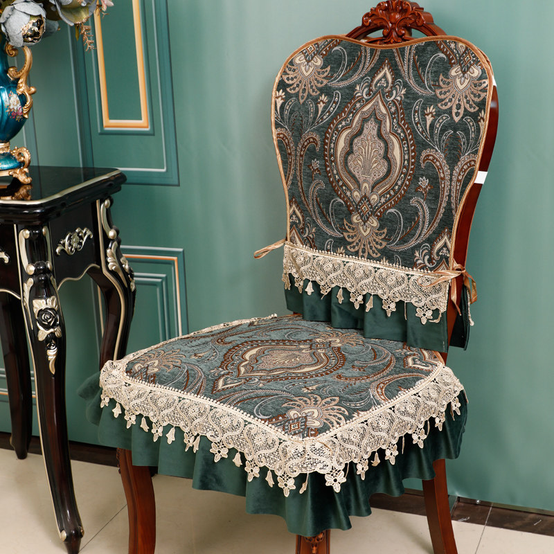 American dining chair cushion cushion suit European-style upscale luxury home chair cover back towels table cloth table flag can be removed
