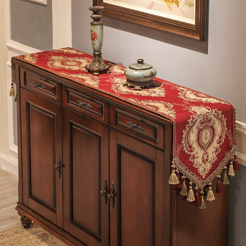 Table flag upscale luxury Eurostyle flag cloth American light extravagant table cloth tea table strip TV cabinet cloth art minimalist table towels