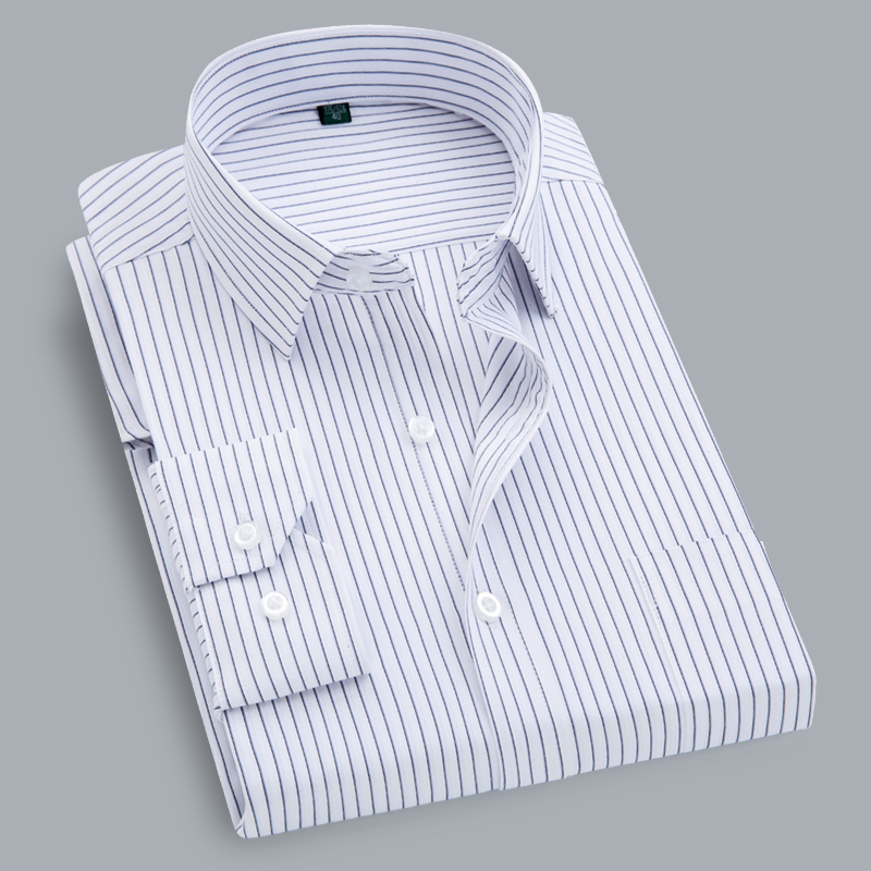 Popular Men's Striped Business Shirt Long-Sleeved Professional Work Shirt Large Size Non-Iron Shirt 2002-G82-P30