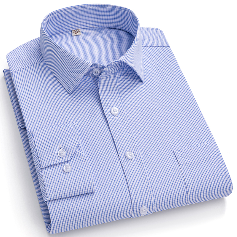 Popular Men's Business Shirt Long-Sleeve Striped Professional Workwear Wrinkle-Free Dress Shirt Work Uniform 1301-G82-P30