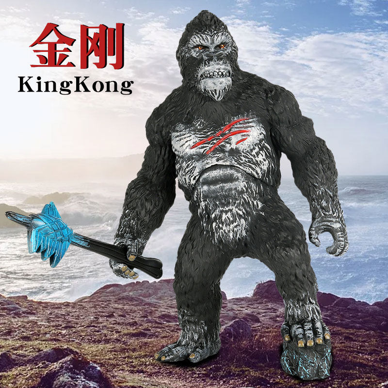 Diamond model Toys big number emulated animal hard plastic gorilla male child King Kong toys with King Kong Tomahawk