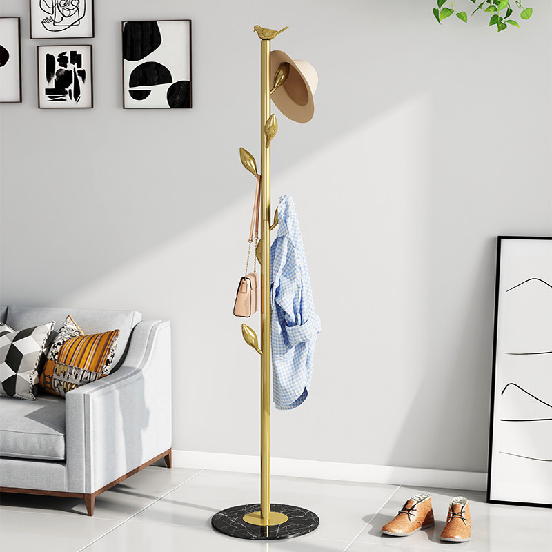 Simple coat rack floor hanging bag rack bedroom household modern marble storage simple storage clothes pole