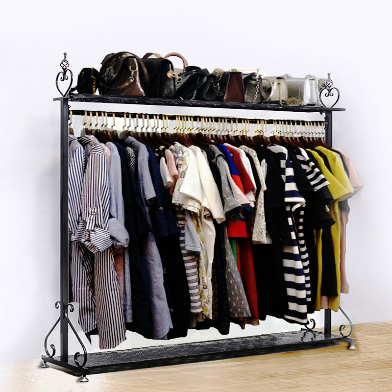 Single lever suitable for home Exoticized Makeup Bag Containing Case Box Folded Hanging Hanger Ground Clothes Hat Rack Clothes Hanger-Taobao