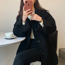 2021 The new autumn and winter fur coats women in the coat of women The long section of the thickening of the small sub-Hepburn style retro