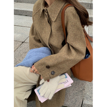 The Japanese woolen coat daughter 2021 Autumn Winter The new subs coat the long section of a small sub-thickened Herbenwind