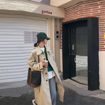 Windcoat Jacket Woman 2022 New spring and autumn coat with long style small child chic spring style Korean wind advanced texture