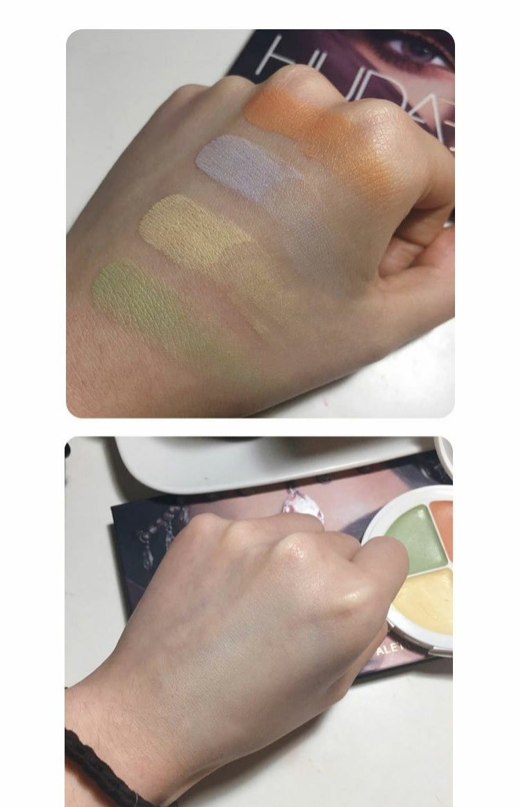 Michelle cẩn thận lựa chọn khay che khuyết điểm bốn màu của Essence Đức 4 màu che khuyết điểm Mắt đen làm nổi bật tông màu da ckđ the saem