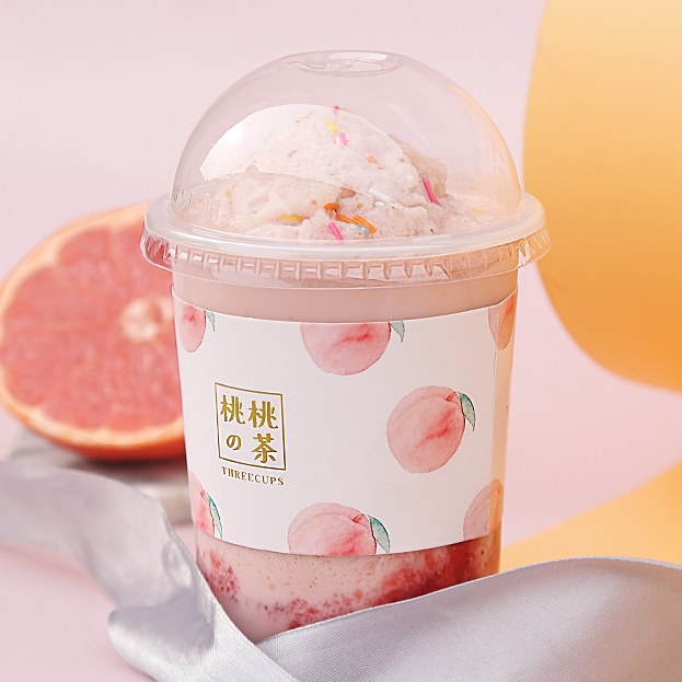 Three Cups Tea Thickened Cold Hot Drink Disposable Plastic Cup Transparent Injection Molding Festive Tea Takeaway Packing Milk Tea Juice With Lid