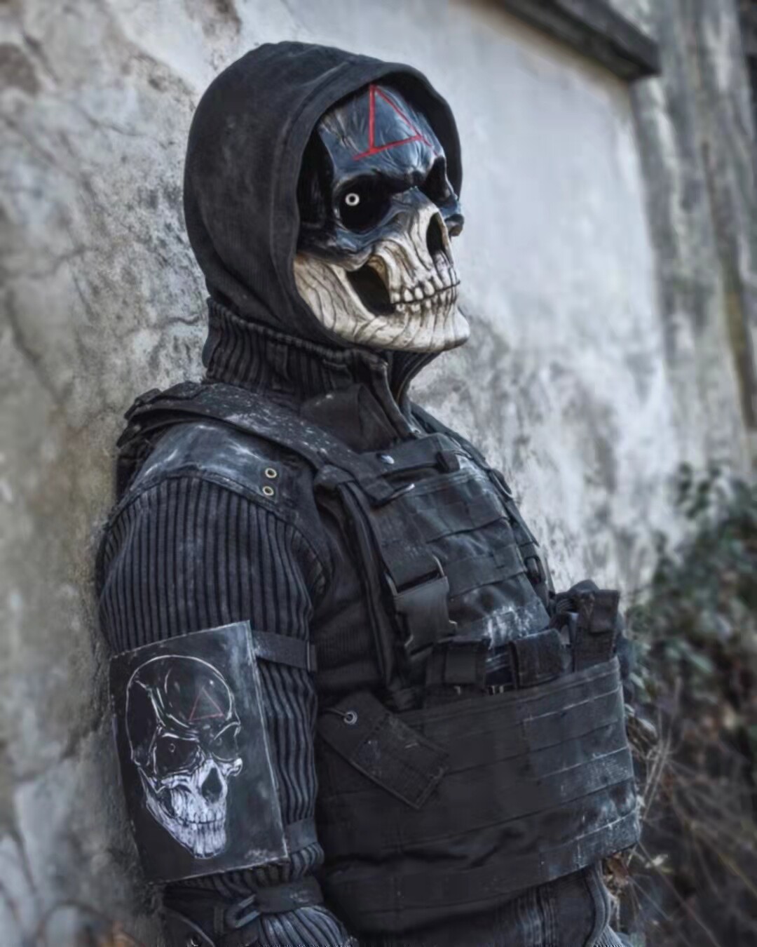 Halloween cool full face Skull skull mask Terror scare terrifying handsome clown mask Med room npc warrior headgear