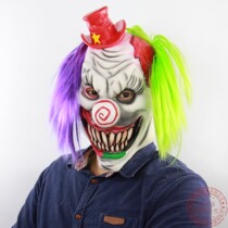 Christmas Red Hat clown mask horror Ghost latex mask clown headgear Halloween cos scary decoration