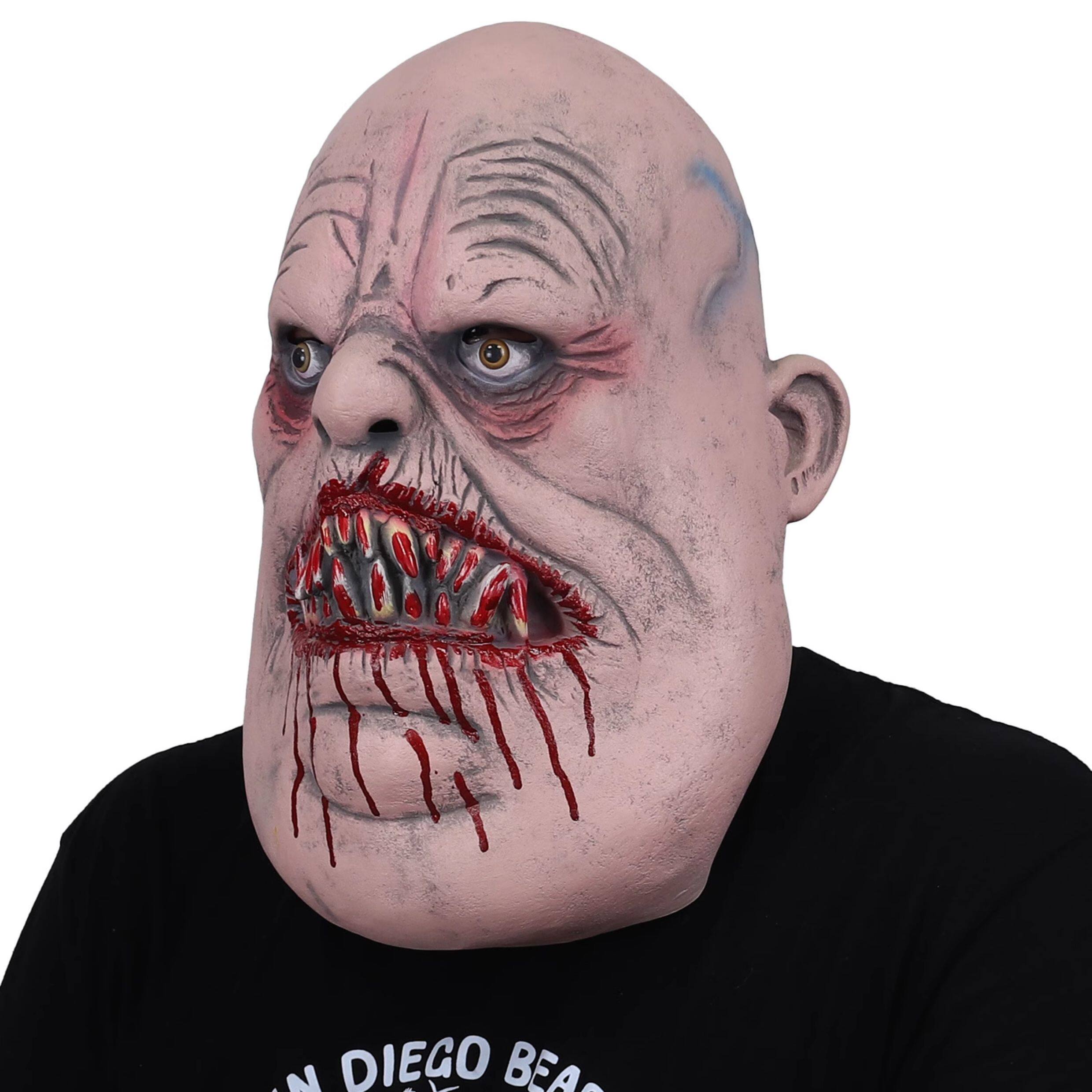 Карнавальная маски 万圣节恐怖电影血腥大牙恶魔头套魔鬼屋密室逃脱npc屠夫面具 Other