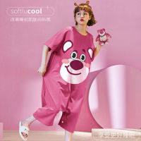 Summer pure cotton short-sleeved jumpsuit for boys and girls, parent-child jumpsuit, cartoon cute middle-aged and older children's home clothes