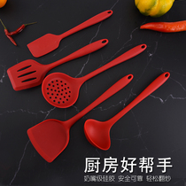 Hot selling high temperature resistant non-stick pan shovels kitchen silica gel kitchenware five pieces of soup spoon cream scraper cooking tool