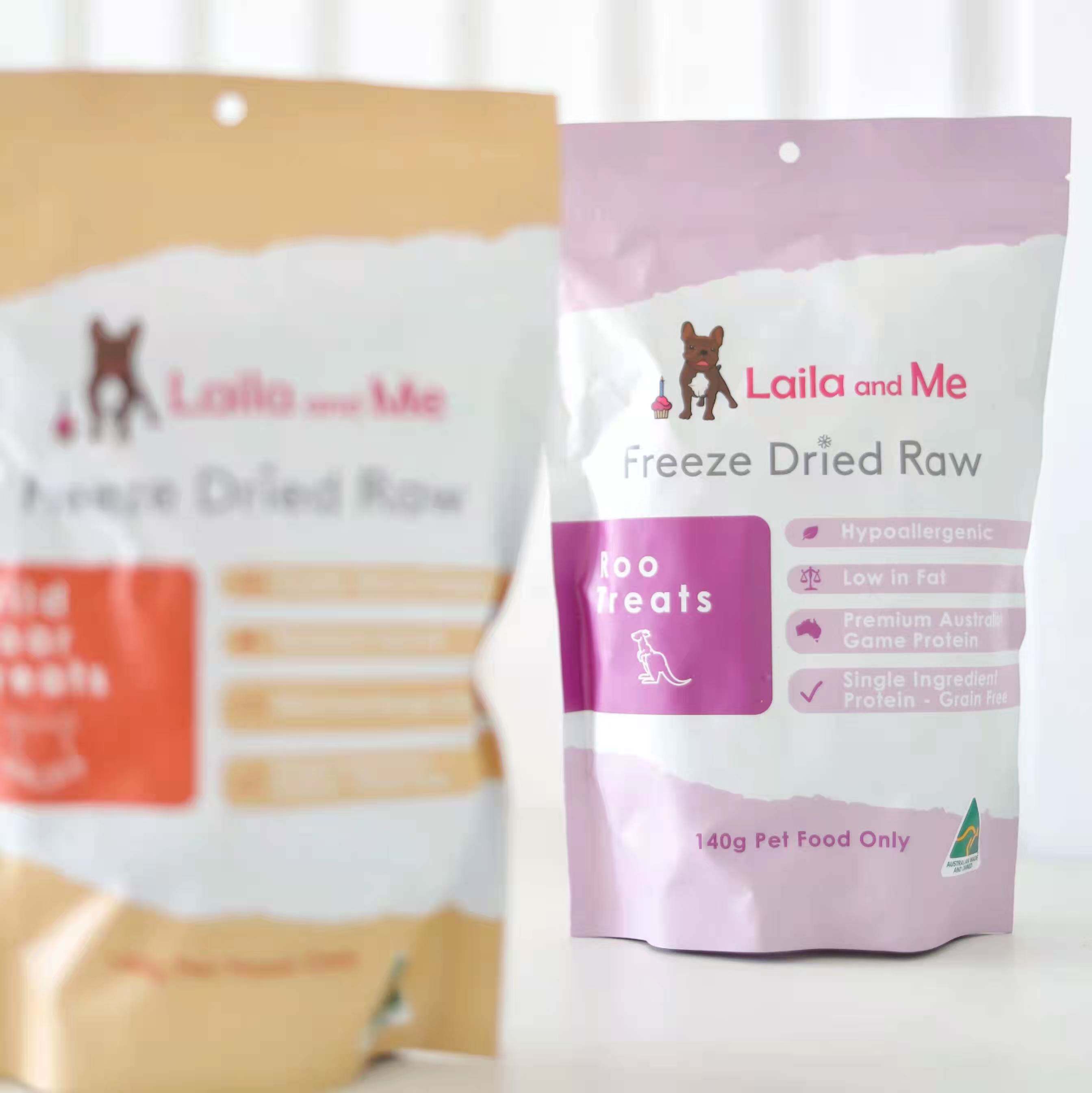 One Meow Food Australia Laila and me new product niche original cut pure meat freeze-dried snacks for dogs and cats 60g