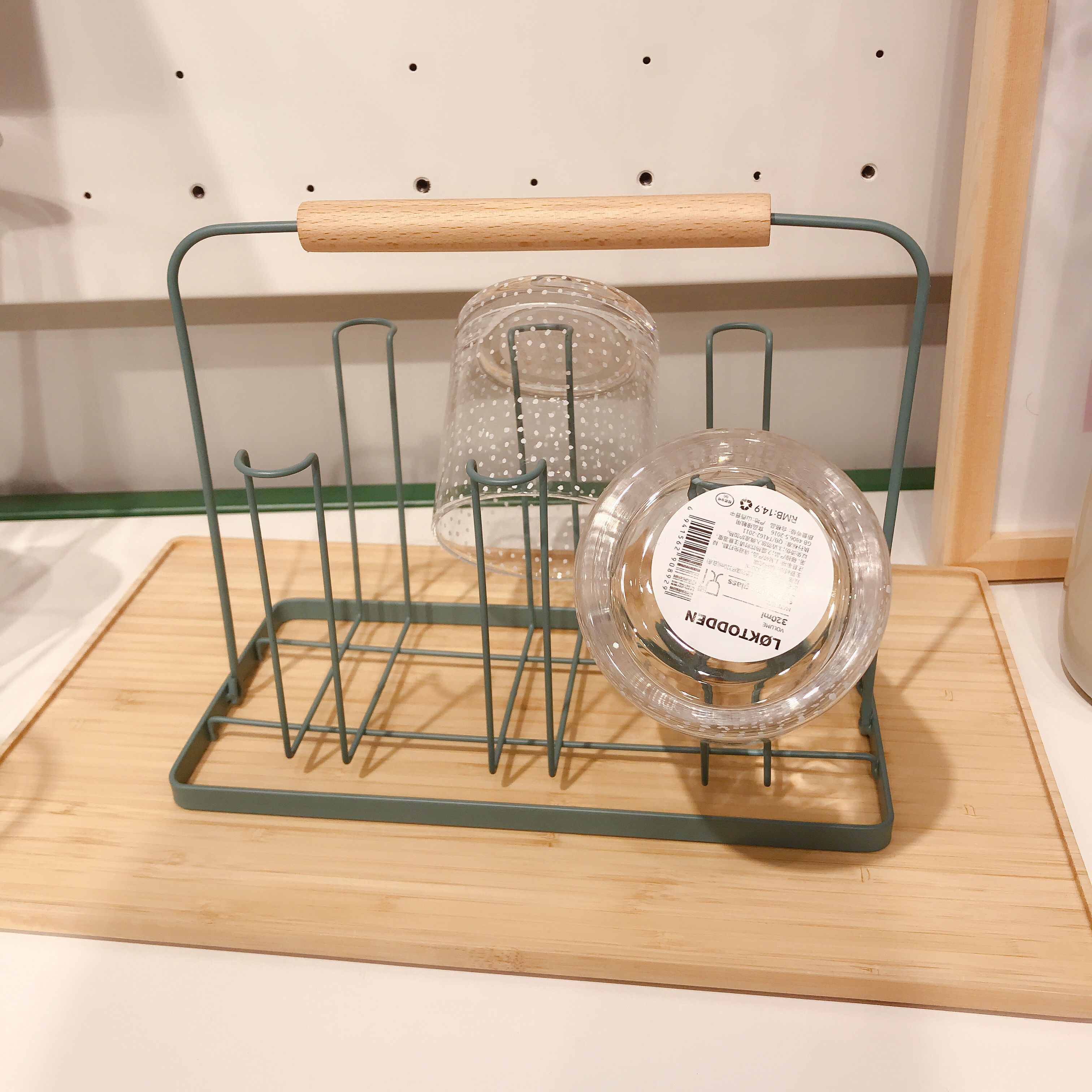 Love Home Heart Choice with wooden handle Nordic minimalist wrought iron home mug wine glass storage rack cup holder