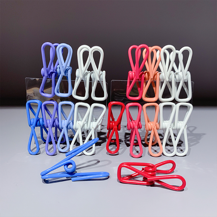 Love home preferred Nordic gradient color PVC set Metal clip clothes drying windproof clip multi-function clip kit