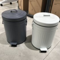 South Korea Hansen counter preferred Nordic simple retro style vertical stripe stainless steel silent drop trash can