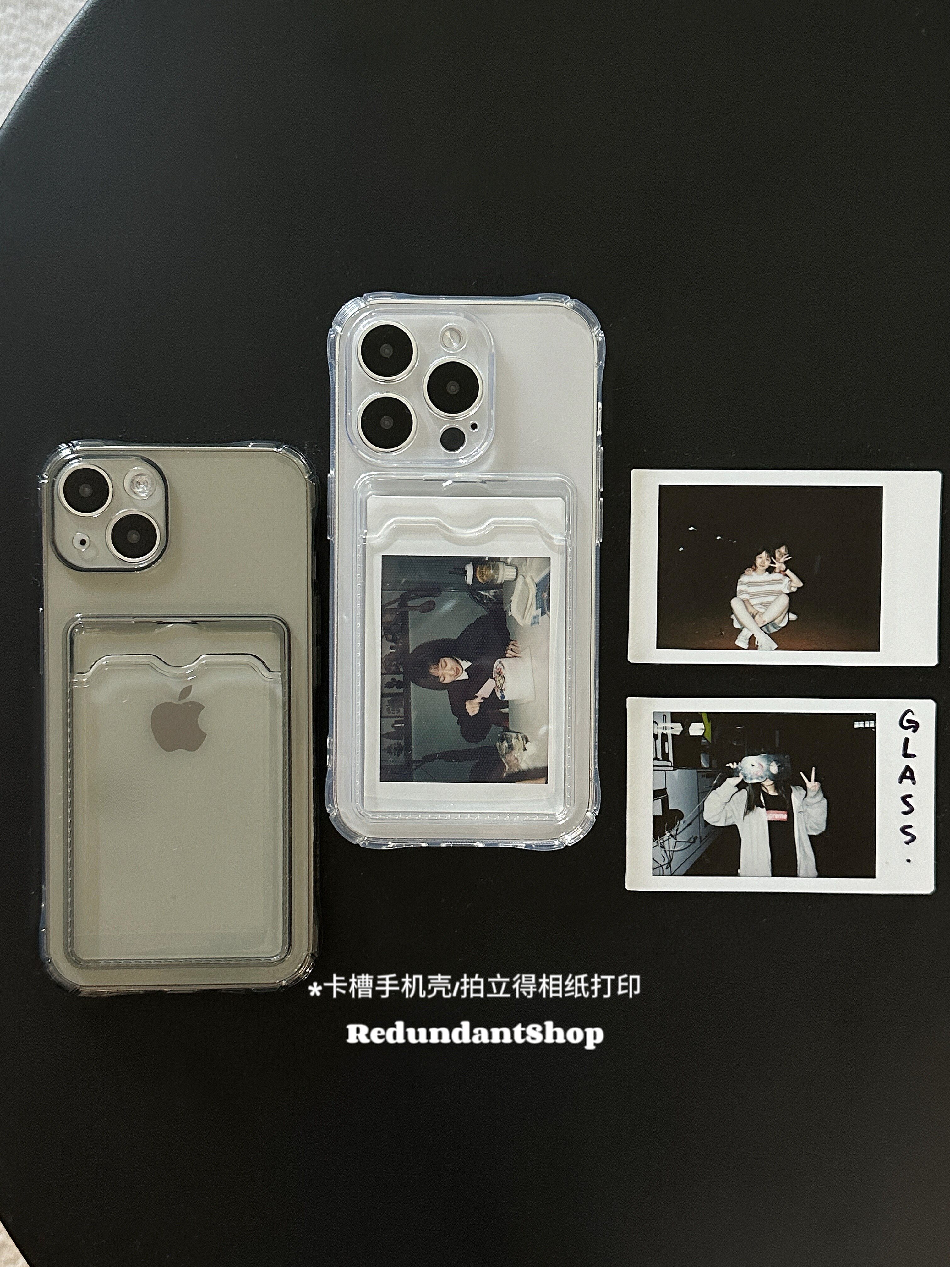 Применимо только к чехлу для мобильного телефона Apple Polaroid, 16 слотов для карт памяти prom max, защитная оболочка для удостоверения личности с фотографией для пары подружек, напечатанная на заказ, прозрачная мягкая оболочка с мелкими отверстиями, 15 карт для защиты от падения, 14 небольших карточек Изображение 1