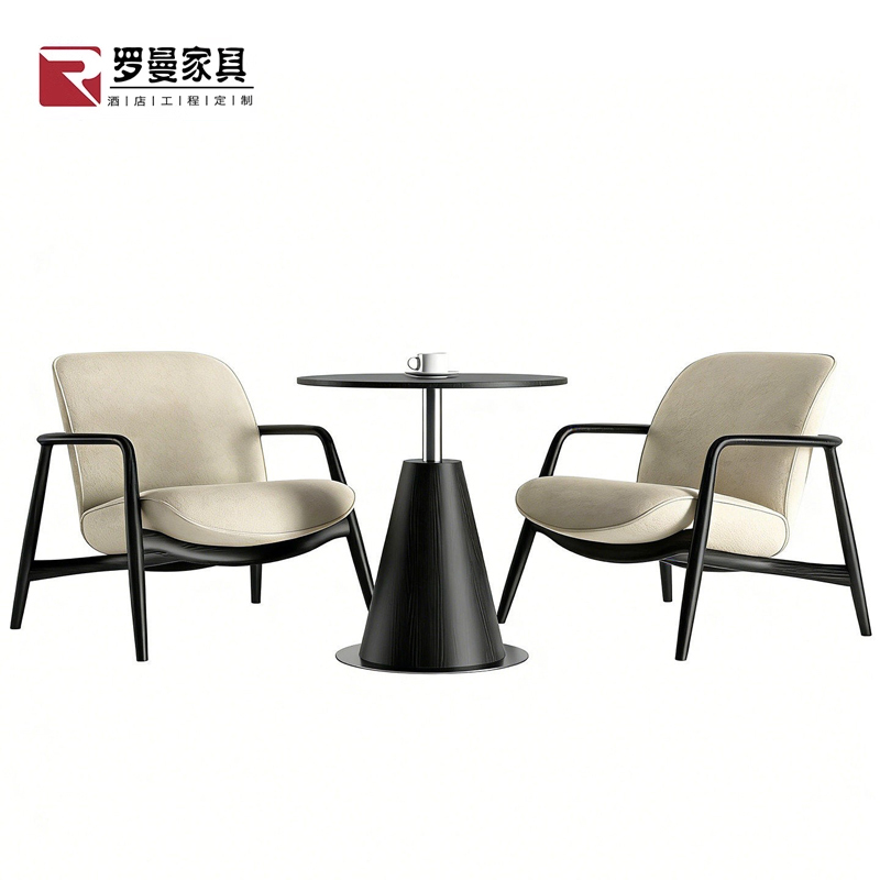 Balcony Table and Chair Set, Trendy Small Balcony Leisure Round Table and Chair Three-Piece Set, Rest Area Beauty Salon One Table and Two Chairs Combination