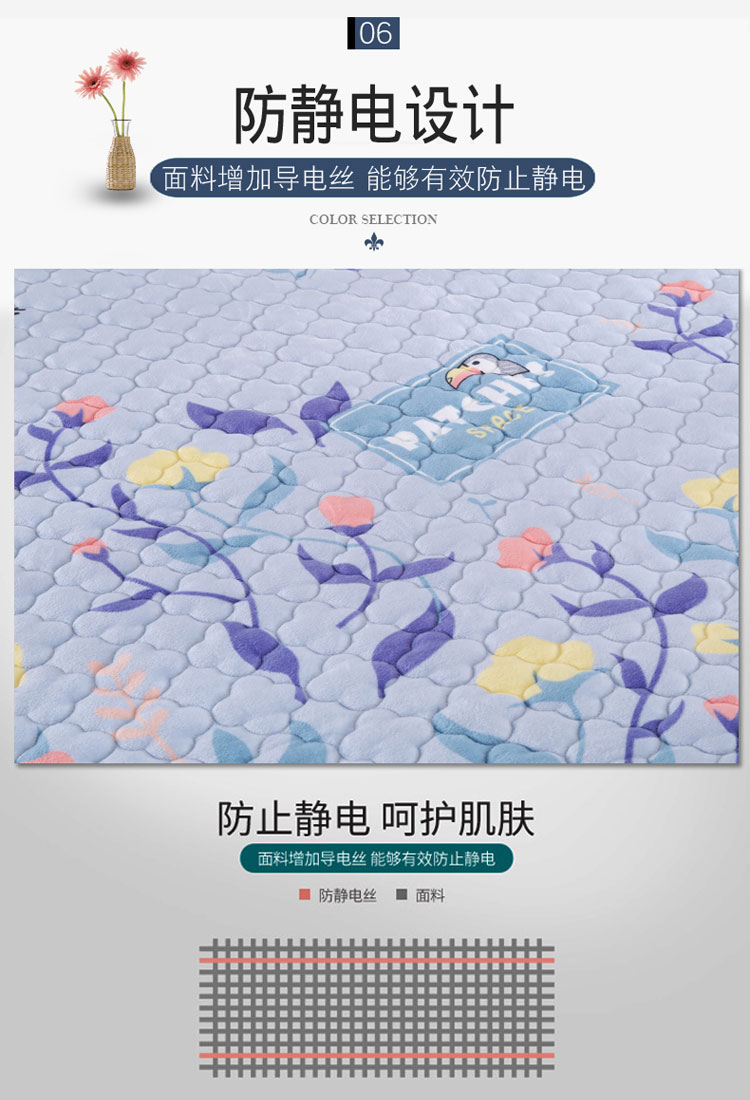 Giường nhung pha lê 笠 Tấm đơn dày mền chống trượt Simmons nệm nệm 1,8m Giường nhung 1,5m san hô bọc nhung - Trang bị Covers 	ga chun trải giường 2mx2m2	