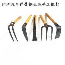 Gardening tools Hand forged small hoe dual-use pick and hoe Planting vegetables and flowers Rake Ripping soil weeding Agricultural tools