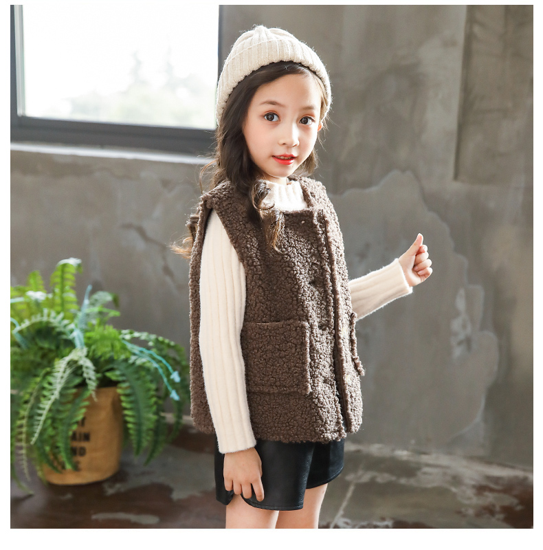2018 bé gái mới lạ thời trang vest dày 4 trẻ em mùa thu đông mặc 6 bé gái mặc vest 9-12 tuổi thủy triều shop quần áo trẻ em