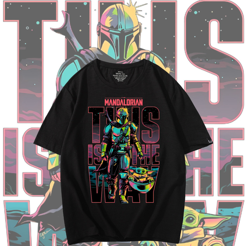 The Mandalorian and Grogu Short-Sleeve Men's Summer Yoda Baby T-Shirt This Is the Way Anime Merchandise Clothing
