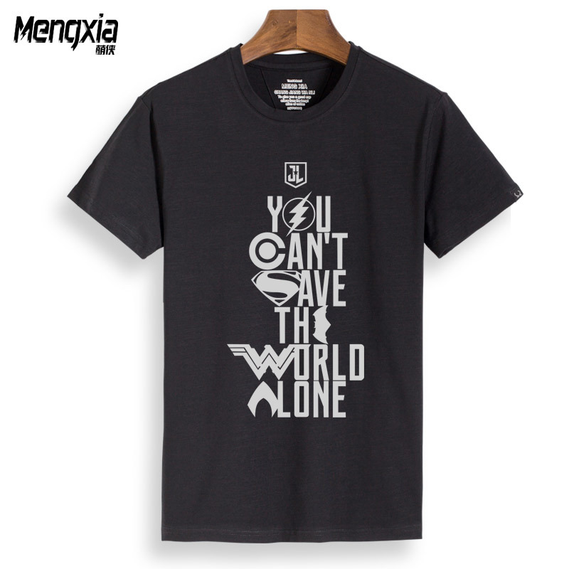 Justice League Short-Sleeve T-Shirt for Men, Summer Superman T-Shirt, Regular Shoulder Batman Top, Trendy Wonder Woman Half-Sleeve