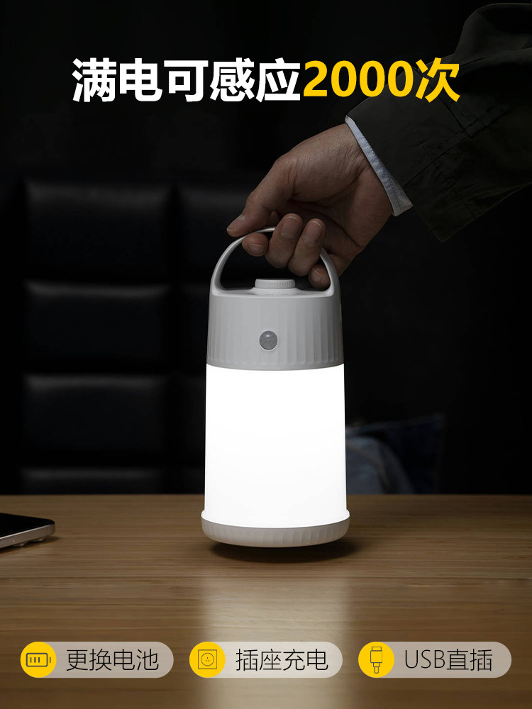 Portable Night Light, Human Body Sensor Light, Portable Outdoor Camping Atmosphere Light, Emergency Lighting, Bedroom Sleep Bedside Light