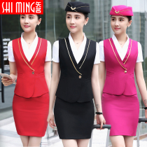 Flight attendant uniform professional suit female summer hotel front desk tooling beauty salon work clothes High Speed Rail flight attendant clothing