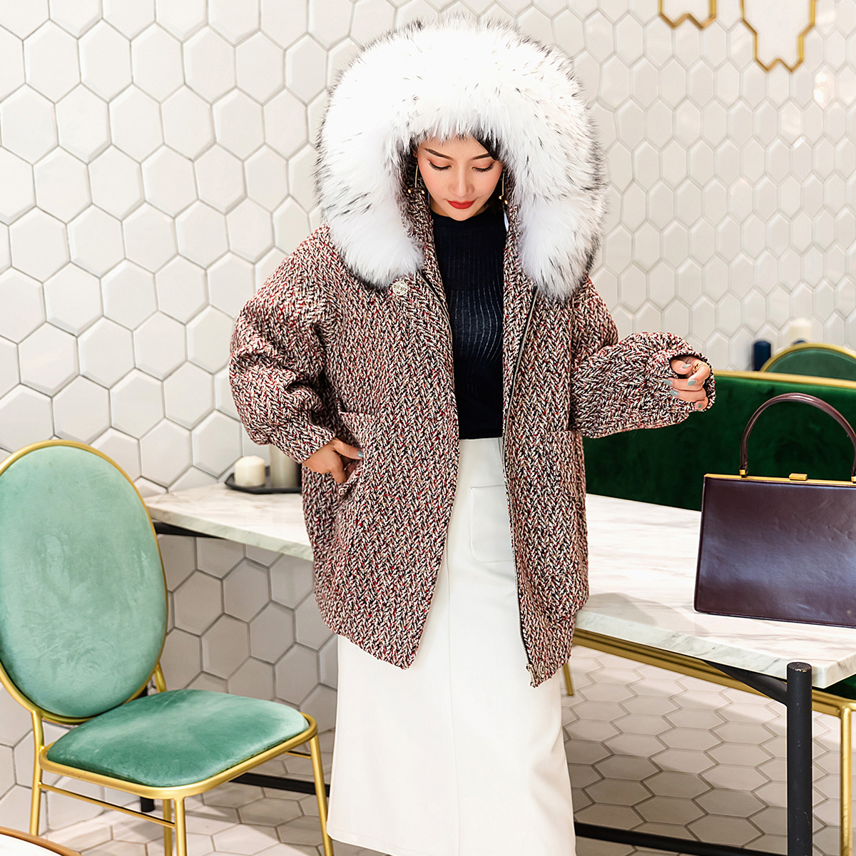 Manteau de fourrure femme - Ref 3171718 Image 1