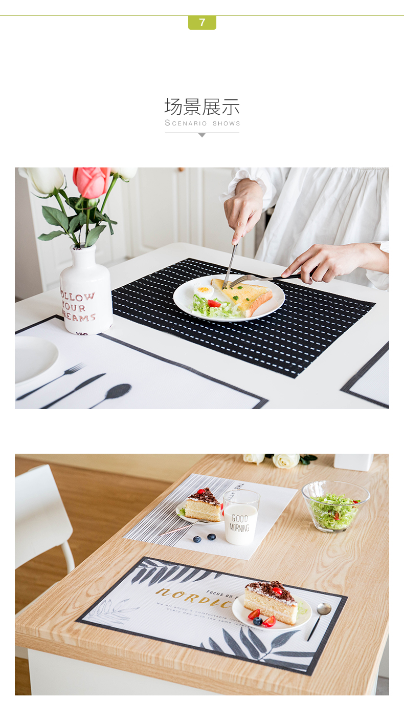 PVC cách nhiệt mat mat bảng chống nóng pad Continental thấm nước khay mat Tây pad coaster tùy chỉnh in Bắc Âu - Khăn trải bàn khăn lót chén dĩa