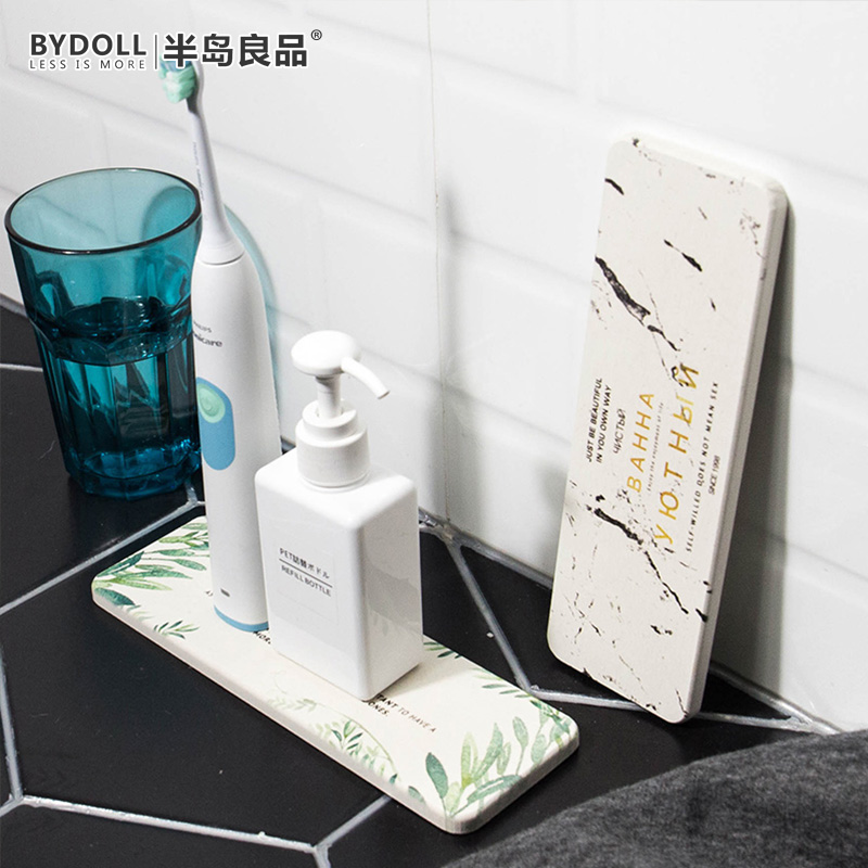 Diatomaceous Earth Handwashing Table Water Absorbent Mat Diatom Mud Washing Coaster Electric Toothbrush Beard Knife Soap Holder Soap Holder Foaming Net