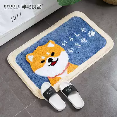 Thickened bathroom non-slip mat door mat bathroom door mat home carpet absorbent cold mat cosmetic room entrance mat