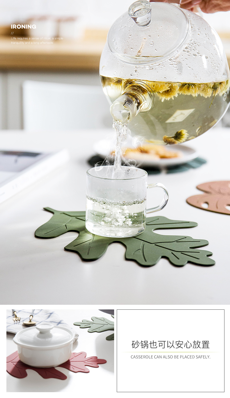 4 được trang bị cách nhiệt nhà bếp silicone chống nóng nồi mat mat bảng chống trượt mat bát mat cup sáng tạo nhiệt độ cao Bắc Âu - Khăn trải bàn mẫu khăn trải bàn