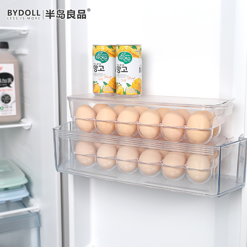 Peninsula good products can be superimposed egg box with lid kitchen storage box refrigerator food fresh box egg lattice egg tray