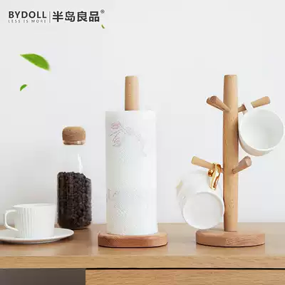 Peninsula Ryohin Japanese household kitchen tissue holder Toilet paper column Roll toilet paper storage shelf Paper towel barrel punch-free vertical