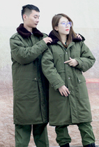 In stock 350203 down coat for men and women Northeast green cotton coat for men winter cold protection thickened mid-length